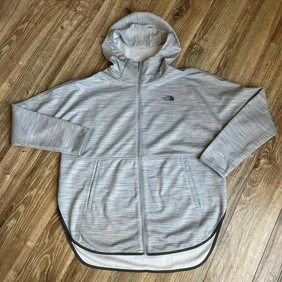 NWT The North Face Women's Size XS Cozy Slacker Full Zip Jacket Grey Heather - Picture 4 of 9